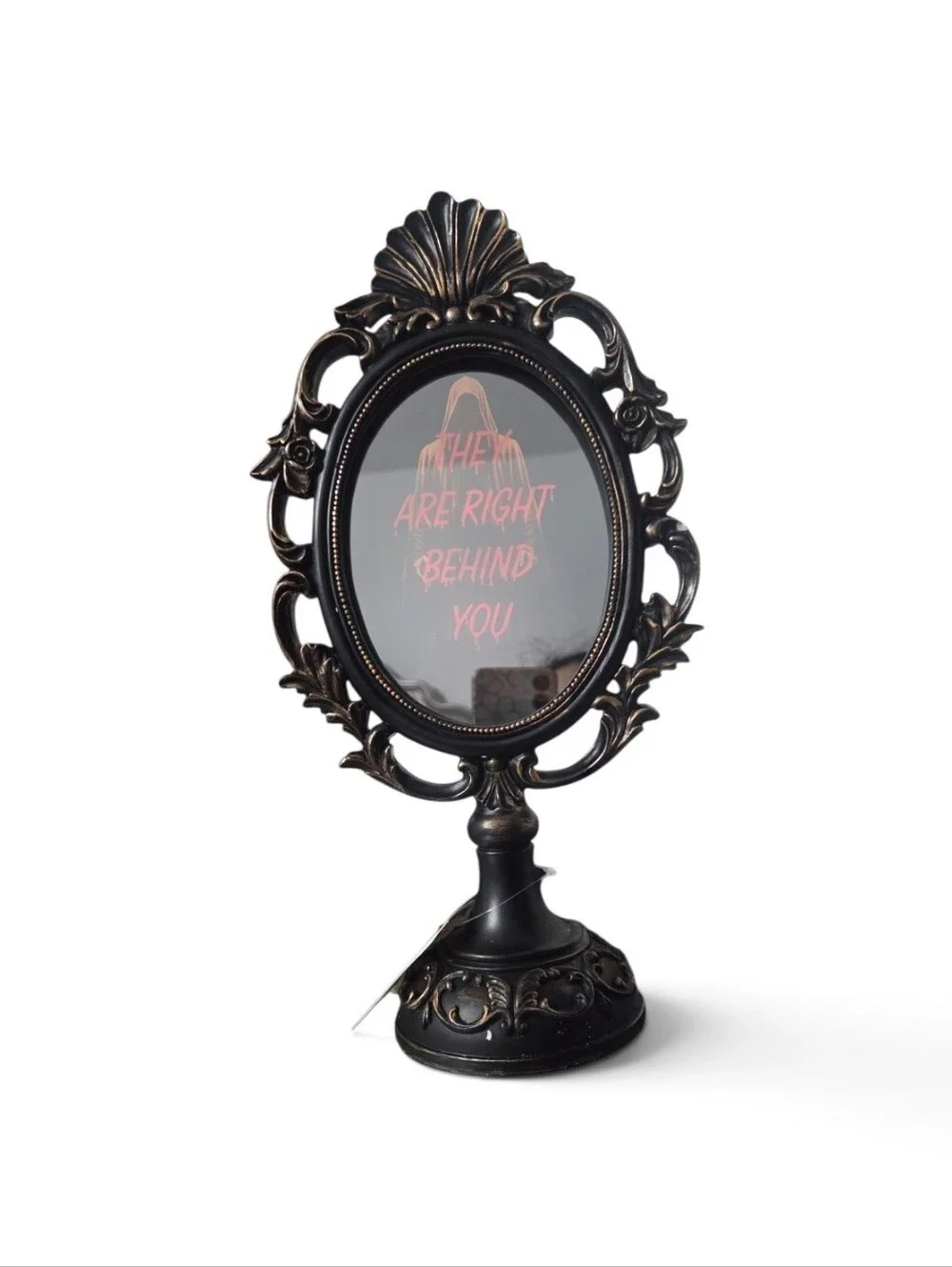 Halloween Gothic LED Light Up Vanity Mirror  Black Ornate Spooky Dark Acedemia